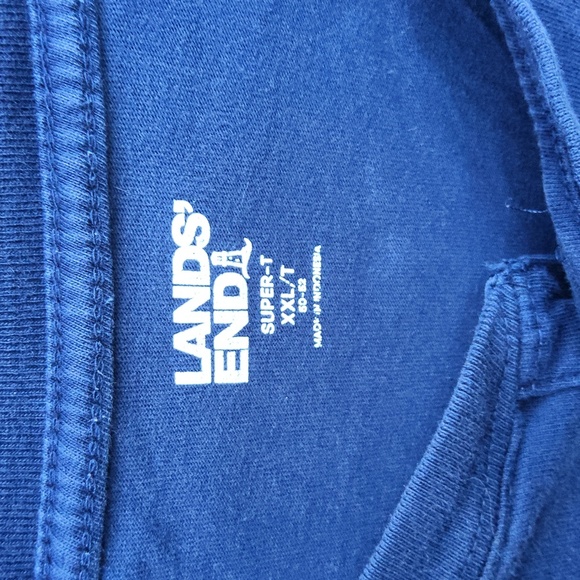 Lands' End Men's Navy long sleeved Shirt size XXL/T - Picture 2 of 5